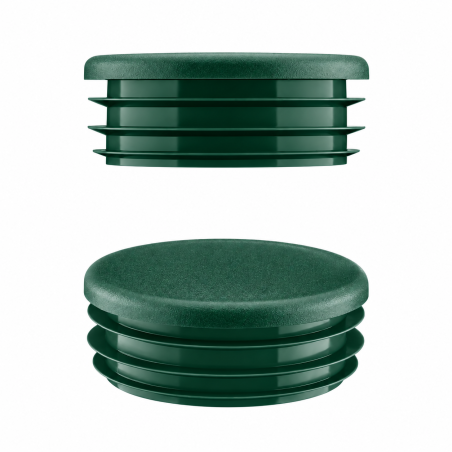 Bouchon Pour Tube Rond 76 mm Vert Bouchon plastique vert pour tube rond 76 mm. Bouchons à lamelles, capuchon rond, embout pour tube rond EMFA.