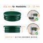 Bouchon Pour Tube Rond 76 mm Vert Bouchon plastique vert pour tube rond 76 mm. Bouchons à lamelles, capuchon rond, embout pour tube rond EMFA.