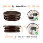 Bouchon plastique brun pour tube rond 60 mm. Bouchons à lamelles, capuchon rond, embout pour tube rond EMFA.