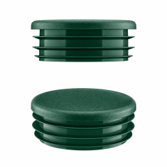 Bouchon plastique vert pour tube rond 60 mm. Bouchons à lamelles, capuchon rond, embout pour tube rond EMFA.