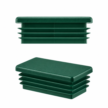 Bouchon plastique vert pour tube rectangulaire 20x30 mm. Bouchons à lamelles, capuchon rectangulaire, embout pour tube EMF
