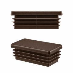 Endkappe für Rechteckrohr 20x80 mm Braun Abdeckkappe für Rechteckrohr 20x80 Kunststoff rechteckig 2x8 cm von EMFA®