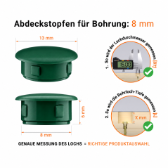 Bouchon pour trou 13x8 mm Vert
