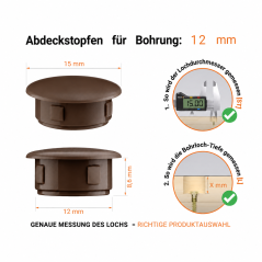Bouchon pour trou 15x12 mm Brun
