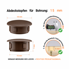 Bouchon pour trou 18x15 mm Brun