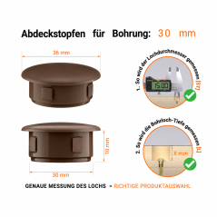 Bouchon pour trou 36x30 mm Brun