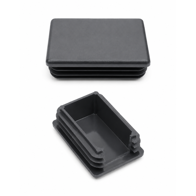 Embout lamellaire rectangulaire avec découpe et pliage pour poteaux de clôture 60x40 mm Anthracite