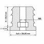 Embout carré renforcé avec insert fileté métallique 30x30 mm M8 insert fileté carré 30x30 EMFA GmbH