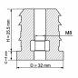 Embout rond pour tube avec insert fileté métallique 32 mm M8 Noir Embout rond pour tube avec insert fileté métallique 32 mm M8 insert fileté pour tube 32 EMFA GmbH