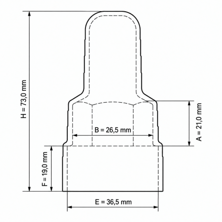 Cache-écrou et vis allongé avec logement pour rondelle en PE M18 H73 cache-vis long M18 EMFA GmbH