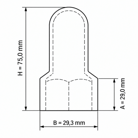 Cache-écrou et vis allongé avec logement pour rondelle en PE M20 H70 cache-vis allongé M20 EMFA GmbH