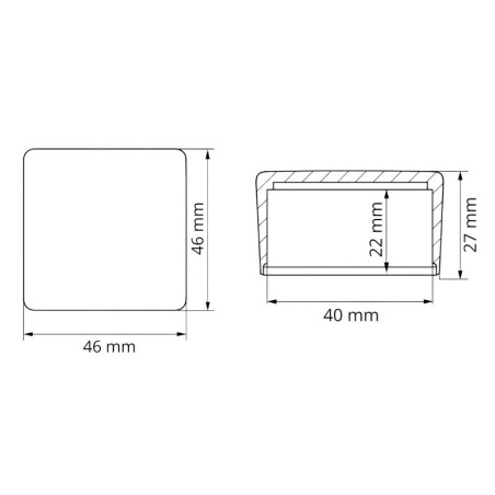 Embout extérieur pour profils photovoltaïques 40x40 mm capuchon EMFA GmbH