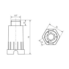 Bouchon de test d’étanchéité pour installations 1/2" Rouge