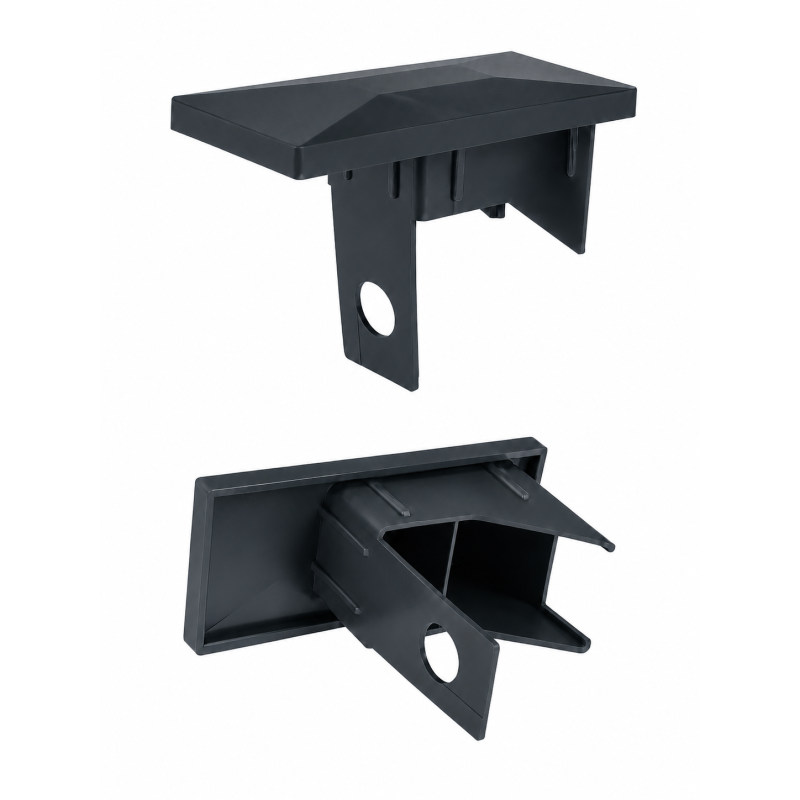 Bouchon intérieur rectangulaire pour poteau de clôture avec perçage 40x60 mm Anthracite