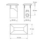 Bouchon intérieur rectangulaire pour poteau de clôture avec perçage 40x60 mm capuchon EMFA GmbH