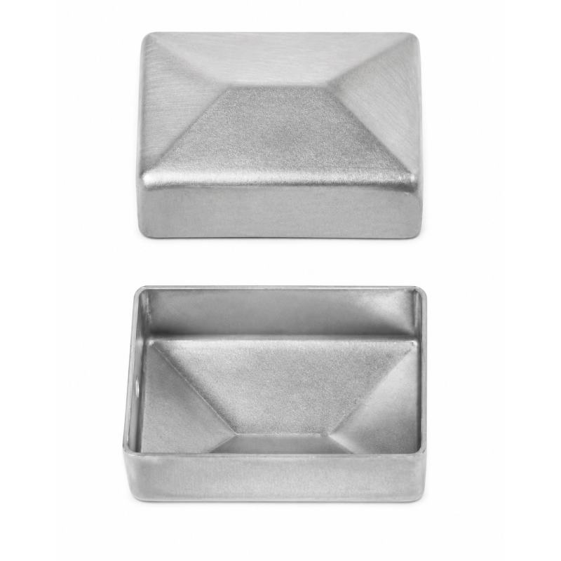 Embout extérieur rectangulaire en acier brut 30x50 mm Argent