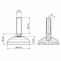 Pied de mise à niveau articulé renforcé Ø60 M12x100 vérin EMFA GmbH
