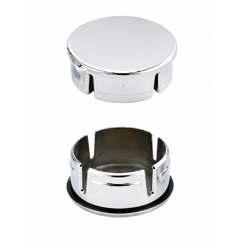 Embout rond métallisé aspect chrome 50 mm Effet chrome