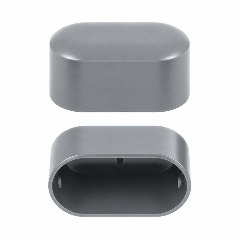 Embout pour tube ovale 20x38 mm Gris