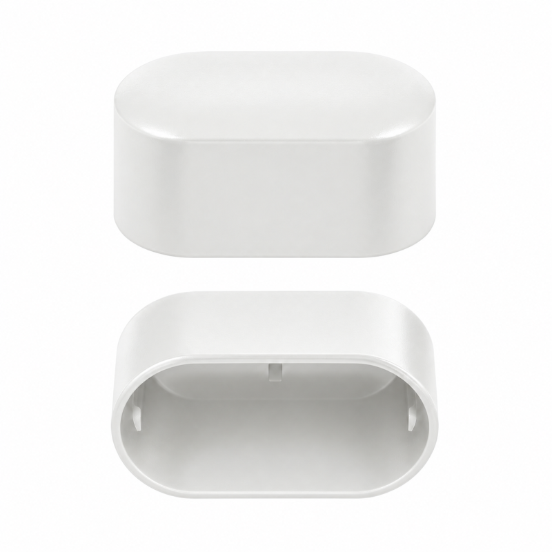 Embout pour tube ovale 20x38 mm Blanc