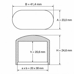 Embout pour tube ovale 20x38 mm Blanc