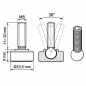 Pied réglable articulé Ø23,5 M8x20 vérin de meuble EMFA GmbH