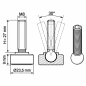 Pied réglable articulé Ø23,5 M8x27 vérin de meuble EMFA GmbH