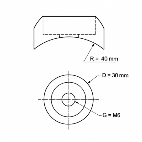 Cache-vis sphérique pour aires de jeux M6 FI30 R40 capuchon de vis M6 EMFA GmbH