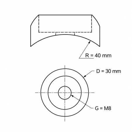 Cache-vis sphérique pour aires de jeux M8 FI30 R40 Gris Cache-vis sphérique pour aires de jeux M8 FI30 R40 capuchon de vis M8 EMFA GmbH