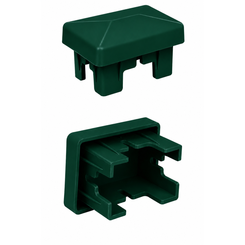 Bouchon intérieur rectangulaire pour poteau de clôture 40x60 mm Vert