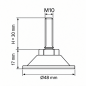 Pied réglable articulé métallique M10x30 - FI48 Argent Pied réglable articulé métallique M10x30 - FI48 vérin EMFA GmbH
