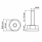 Pied réglable Ø30 à six pans M10x15 vérin de meuble EMFA GmbH