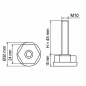 Pied réglable Ø30 à six pans M10x45 vérin de meuble EMFA GmbH