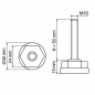 Pied réglable Ø30 à six pans M10x55 vérin de meuble EMFA GmbH