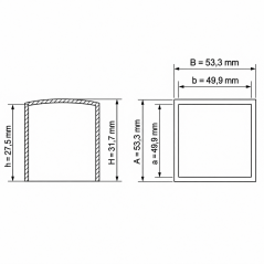 Embout extérieur carré plat 49,9x49,9 mm Noir
