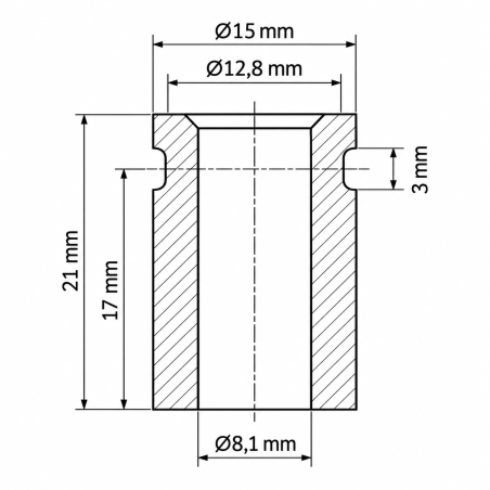Douille pour ressort de relevage 15x21x8,1 mm bague EMFA GmbH