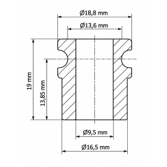 Douille pour ressort de relevage 18,8x19x9,5 mm Noir