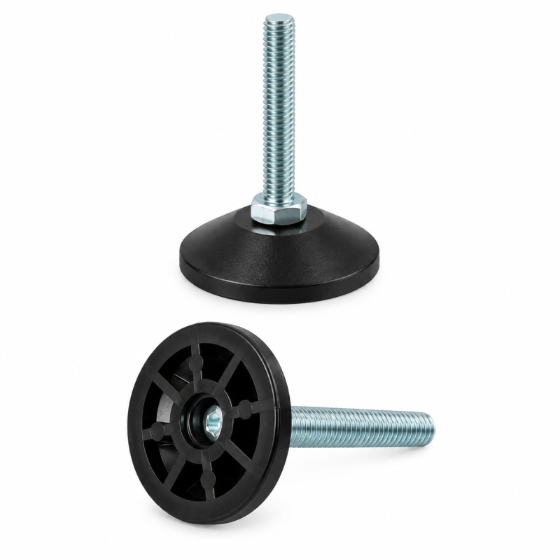 Pied réglable articulé vissé M8x20 - FI40 Noir