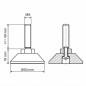 Pied réglable articulé vissé M8x40 - FI50 vérin EMFA GmbH