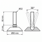 Pied de mise à niveau articulé Ø50 M12x80 - FI50 vérin EMFA GmbH