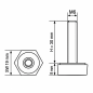 Pied réglable hexagonal SW19 M6x30 - SW19 vérin EMFA GmbH