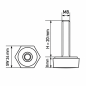 Pied réglable hexagonal SW24 M8x20 - SW24 vérin EMFA GmbH